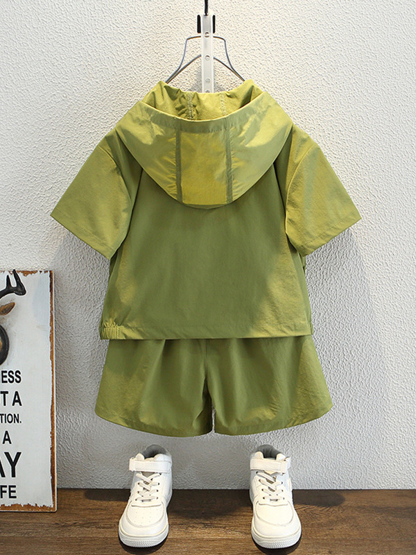 7935 traje de manga corta de verano para niños 2025 nuevo estilo para niños estilo occidental de moda verano delgado traje de dos piezas para niños bebé