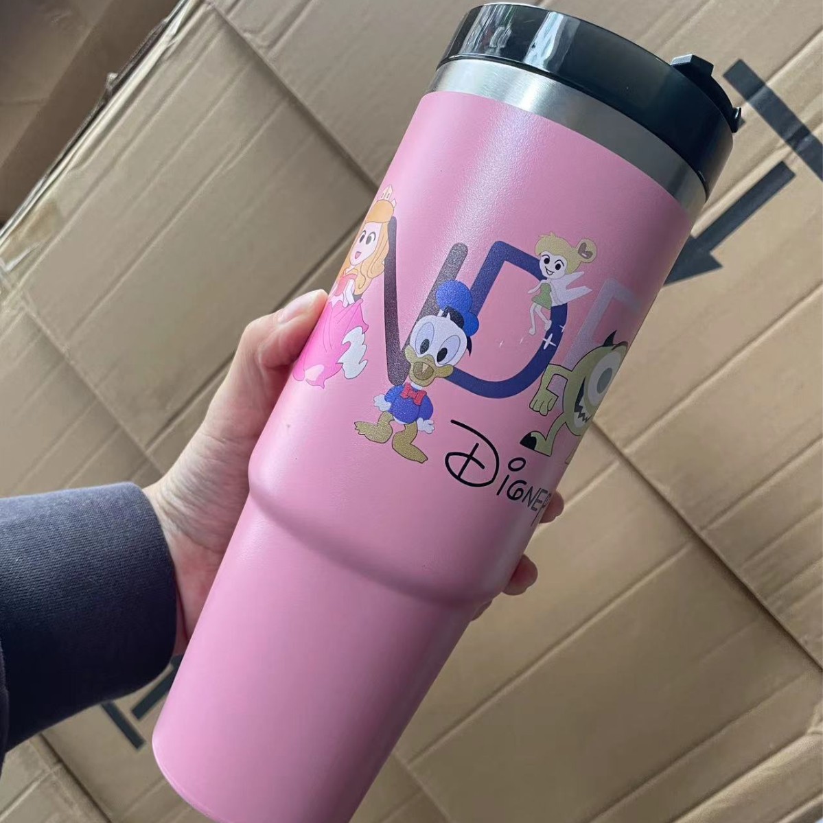 Taza Bingba de 30oz Taza de almacenamiento en frío de gran capacidad Taza de aislamiento de acero inoxidable 304 impresa en 3D Taza de automóvil de vacío