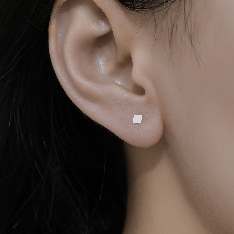 Daily, Sleeping Occasion 925 Sterling Silver Material 1 Pair 925 Sterling Silver Heart Shape Earrings Ear Studs
