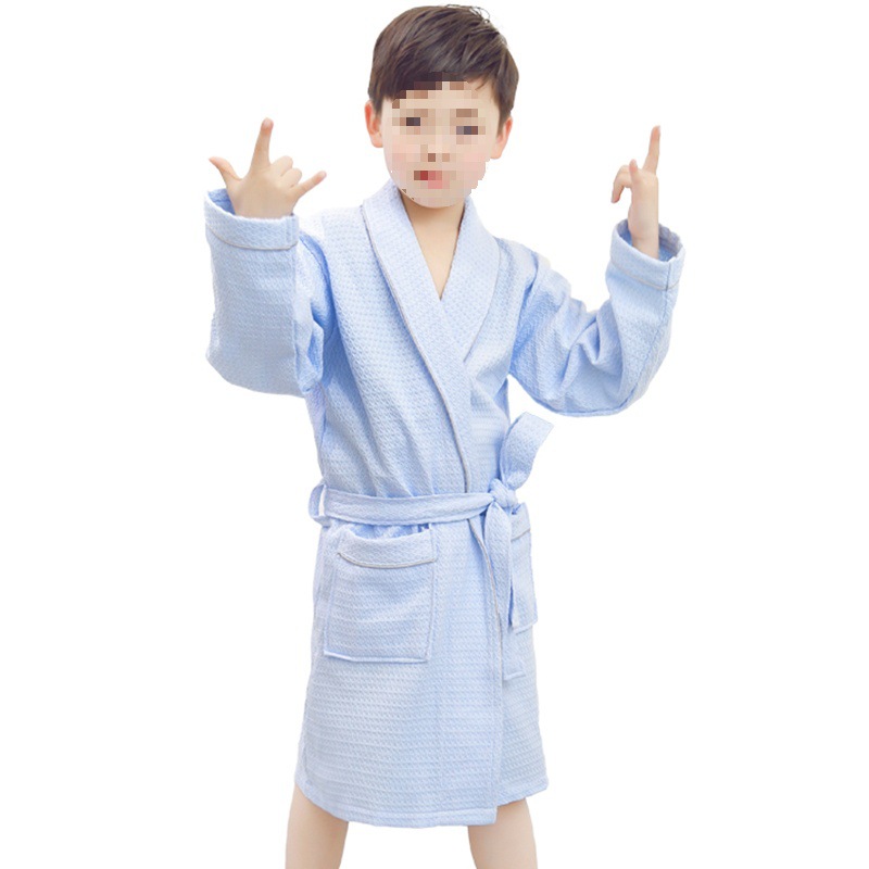 Children's cotton quick dry thin bathrobe for boys