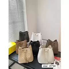 Kors New Cross-Border Rowan Bucket Bag Women - Vintage Monogram, Retro Top Handle, Large Capacity Shoulder Crossbody Bag