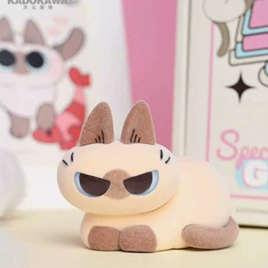 Коллекционный плюшевый «blind box» (Azuki Can) — сиамская кошка Xiaodou Ni 2‑го поколения, мини-фигурка