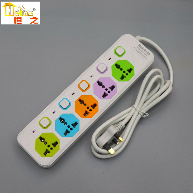 东南亚 老挝 越南 菲律宾 出口 外销 多开关 彩色 排插 插线板