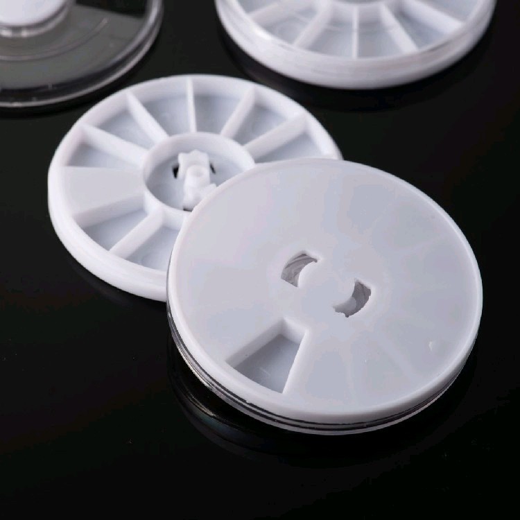 12格美甲钻转盘美甲小圆盒收纳盒指甲饰品diy铆钉分装盒塑料盒