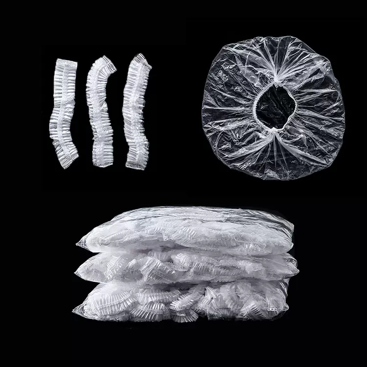 防水洗澡帽染发帽一次性条形浴帽酒店宾馆染发浴帽塑料头套保鲜膜