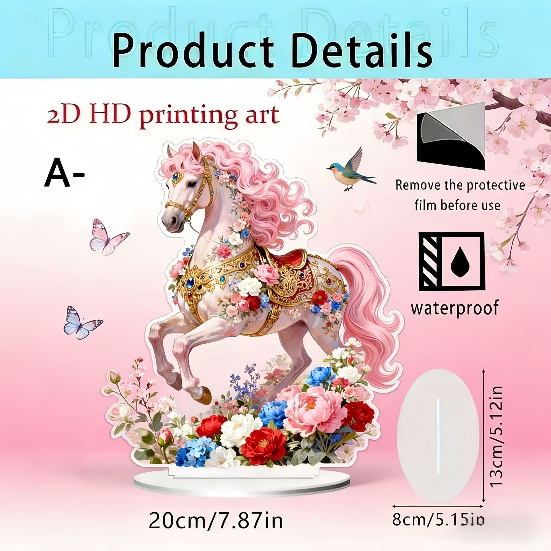 Colgante transfronterizo nuevo año del caballo 2026 acrílico 2D decoración de escritorio para el hogar decoración de la sala de estar decoración de vacaciones del dormitorio