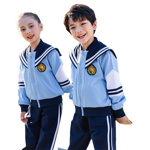 Children's School Uniform Spring and Summer Set Kindergarten Uniform Fashion English Sports Boys and Girls Class Attire