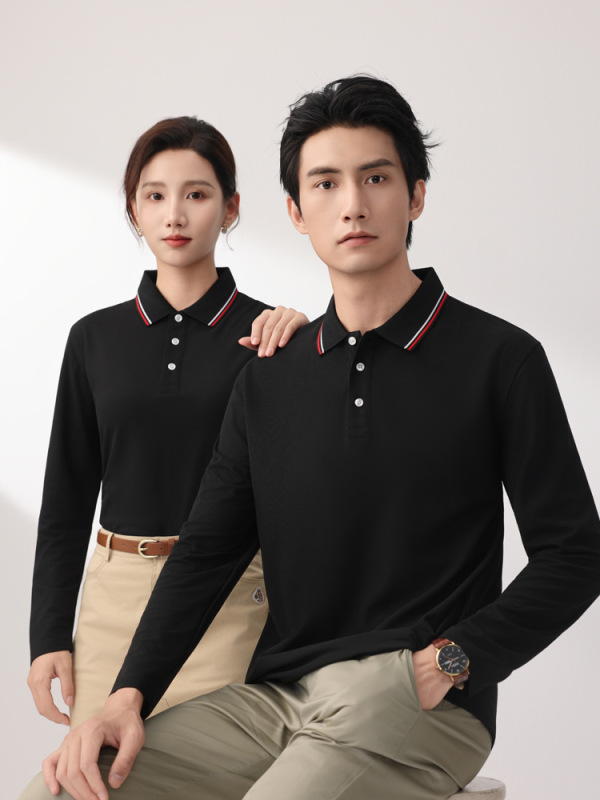 长袖POLO衫定制工作服印logo翻领T恤广告文化衫团队企业工衣秋冬|undefined