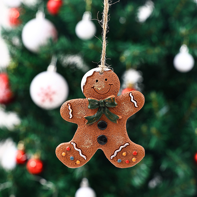 50g Weight pendant Home Textiles & Decor Type Hanging Ornaments Event & Party Supplies 1 Piece Quantity Party, Festival Occasion Resin Material Christmas Festival Gingerbread Pattern Cute Style Christmas Cute Gingerbread Resin Party Festival Hanging Ornaments 5