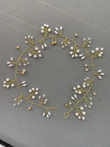 Juli European and American Style Bridal Long 1m Handmade Pearl Hairband Headpiece for Wedding Dresses & Gowns