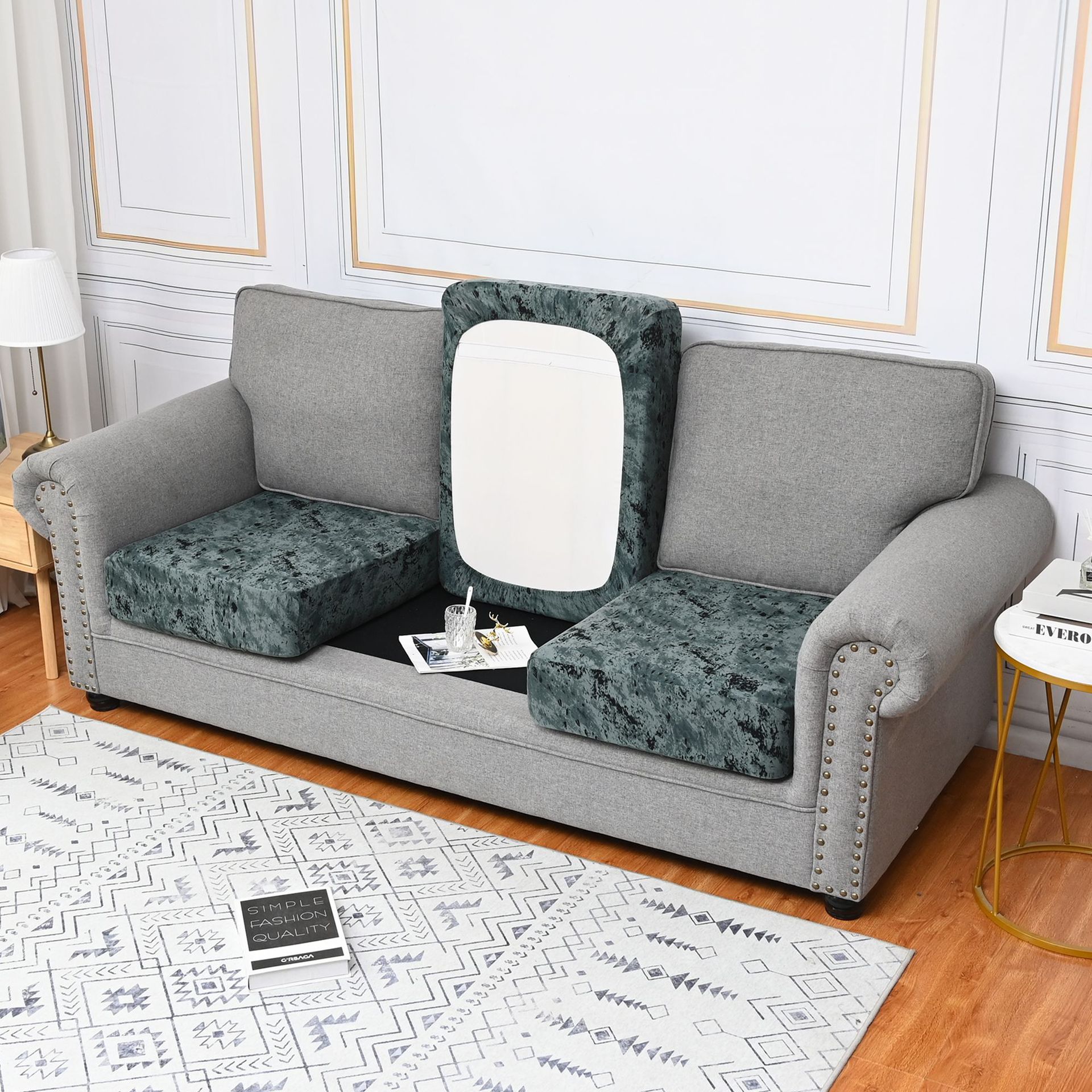 Transfronterizos elásticos un solo molino de leche impresa serigrafía sofá cojín cubierta de sofá cuatro estaciones general todo incluido cubierta de sofá fábrica al por mayor