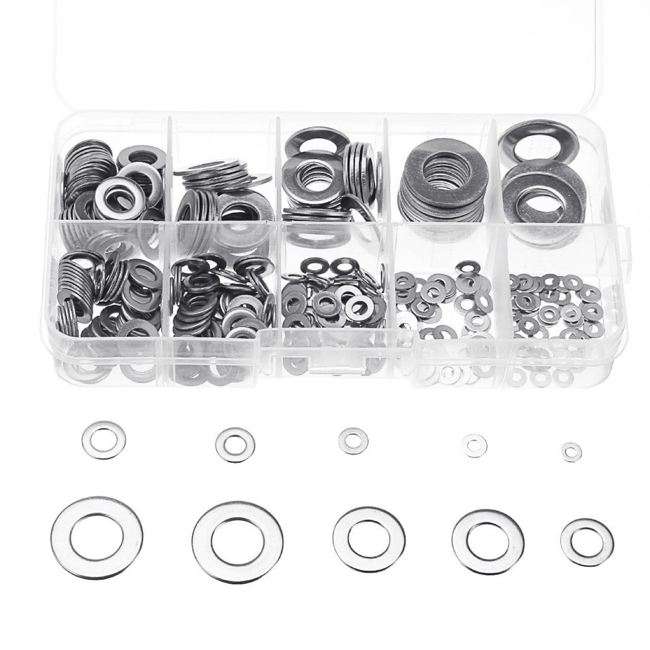 180Pcs M2/2.5/3/4/5/6/8/10 Cross-Border Supply Flat Washer Combination Set
