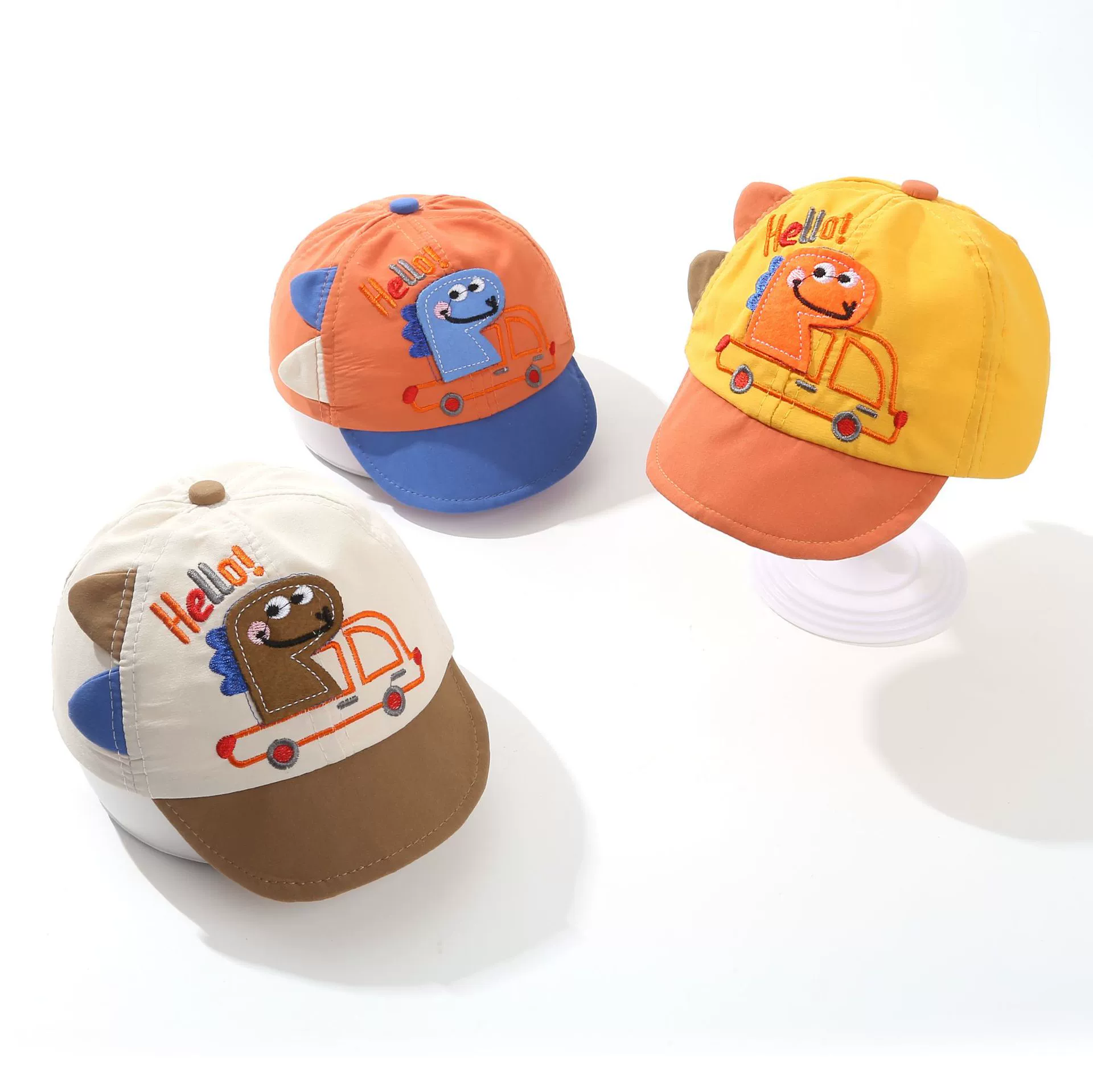 Детская шляпа кепка динозавр мягкий карниз мультфильм вышивка мальчик бейсбольная кепка милая цветная детская шляпа