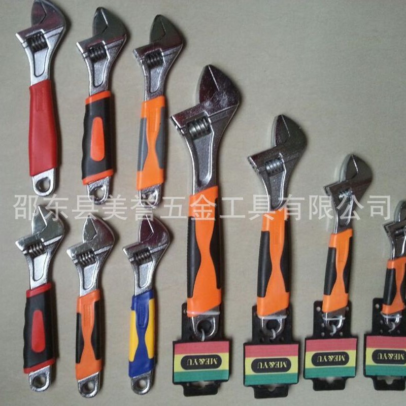 碳钢扳手 套柄扳手 开口扳手 锻造扳手 PVC套柄活络扳手