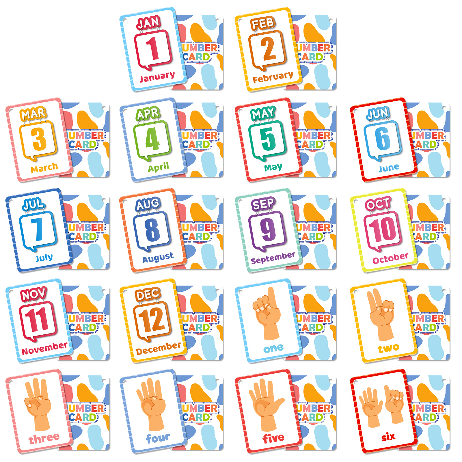 Recognition And Number Matching Educational Cards 36 Piece Set_voghion.com