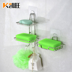 Stainless steel soap rack wall-mounted soap dish that does not accumulate water creative soap box bathroom shelf drain