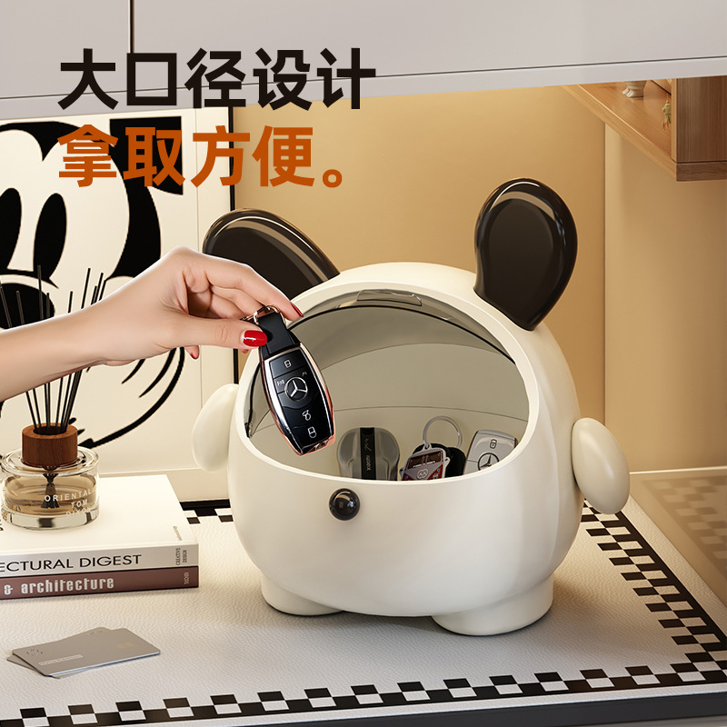入户玄关收纳盒门口钥匙摆件置物架翻盖透明桌面台面杂物储物收纳|undefined