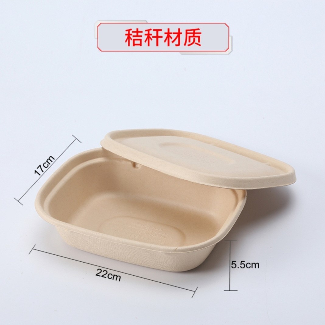 Caja de embalaje desechable para llevar en forma de U caja de almuerzo pulpa degradable caja de comida rápida ensalada de comida ligera caja de almuerzo bento