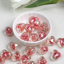 鼎奕冷月树脂贝母切面立体爱心金箔电镀树脂通孔散珠diy手串配饰