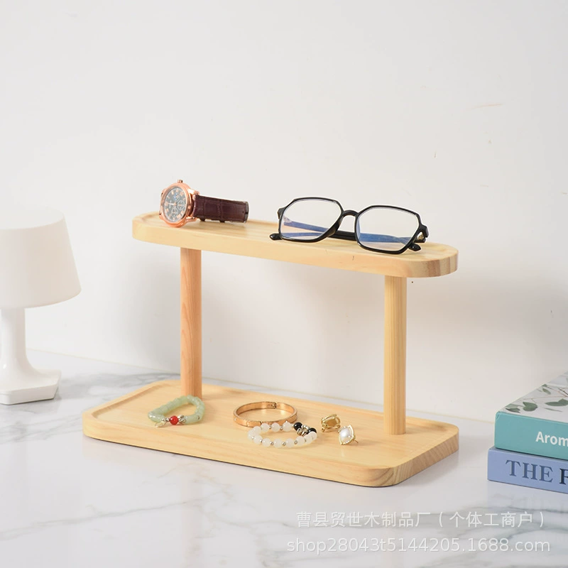 Деревянная настольная стойка для хранения, стойка для куклы Lego, стойка для чашки воды, двухслойная стойка для десерта, стойка для хранения косметики, стойка для специй
