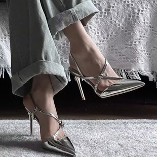 Heels AliExpress cross-border foreign trade new stiletto heel pointed toe buckle sandals fashion all-match closed toe pointed toe
