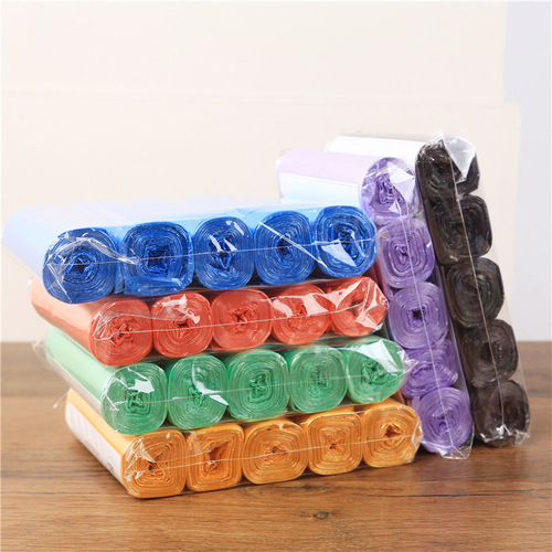 Garbage bag household point-break color flat mouth new material kitchen bathroom garbage bag disposable garbage bag medium size
