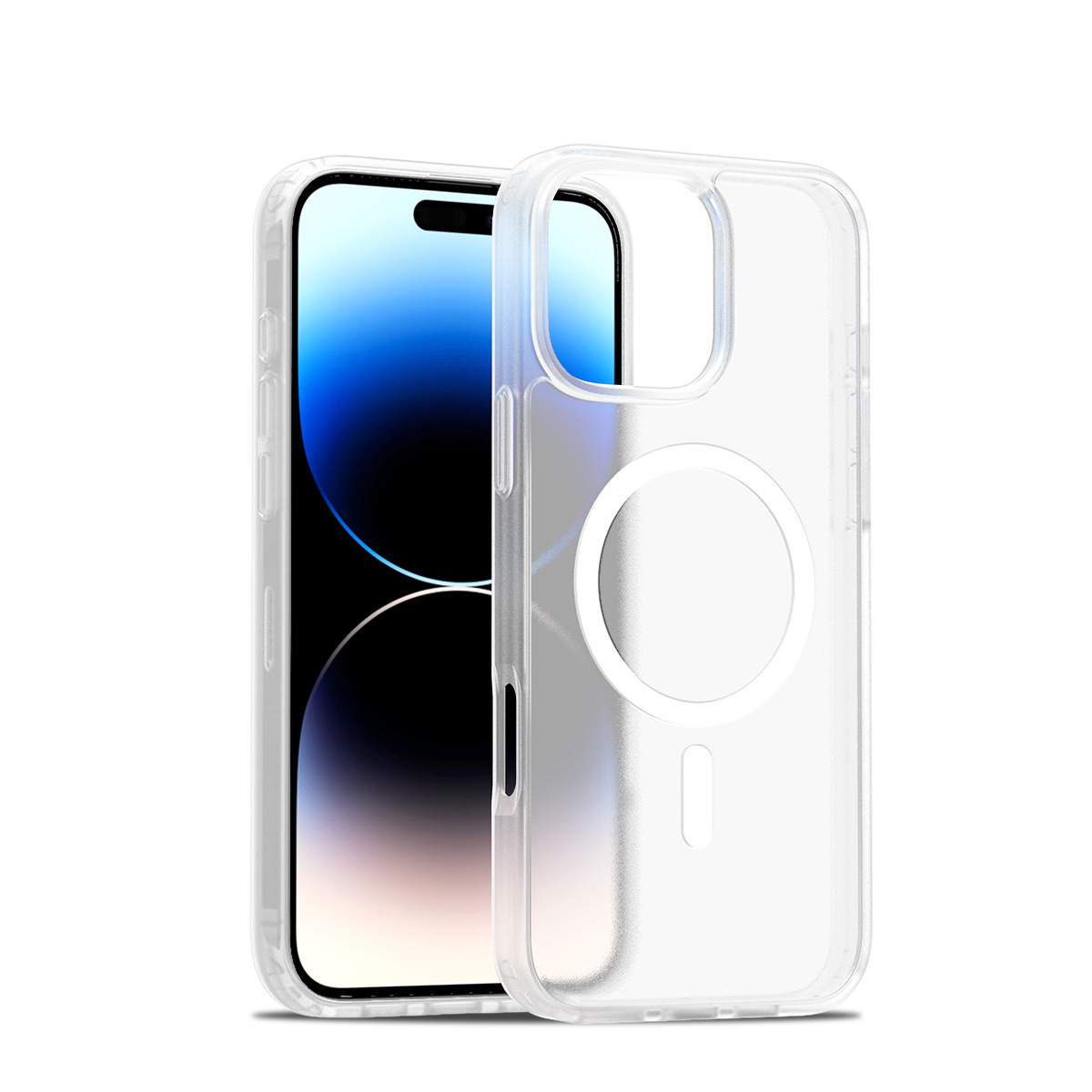 Funda para teléfono móvil iPhone16Promax para uso transfronterizo Escudo plateado Funda de piel esmerilada semitransparente 2.0 Funda protectora magnética