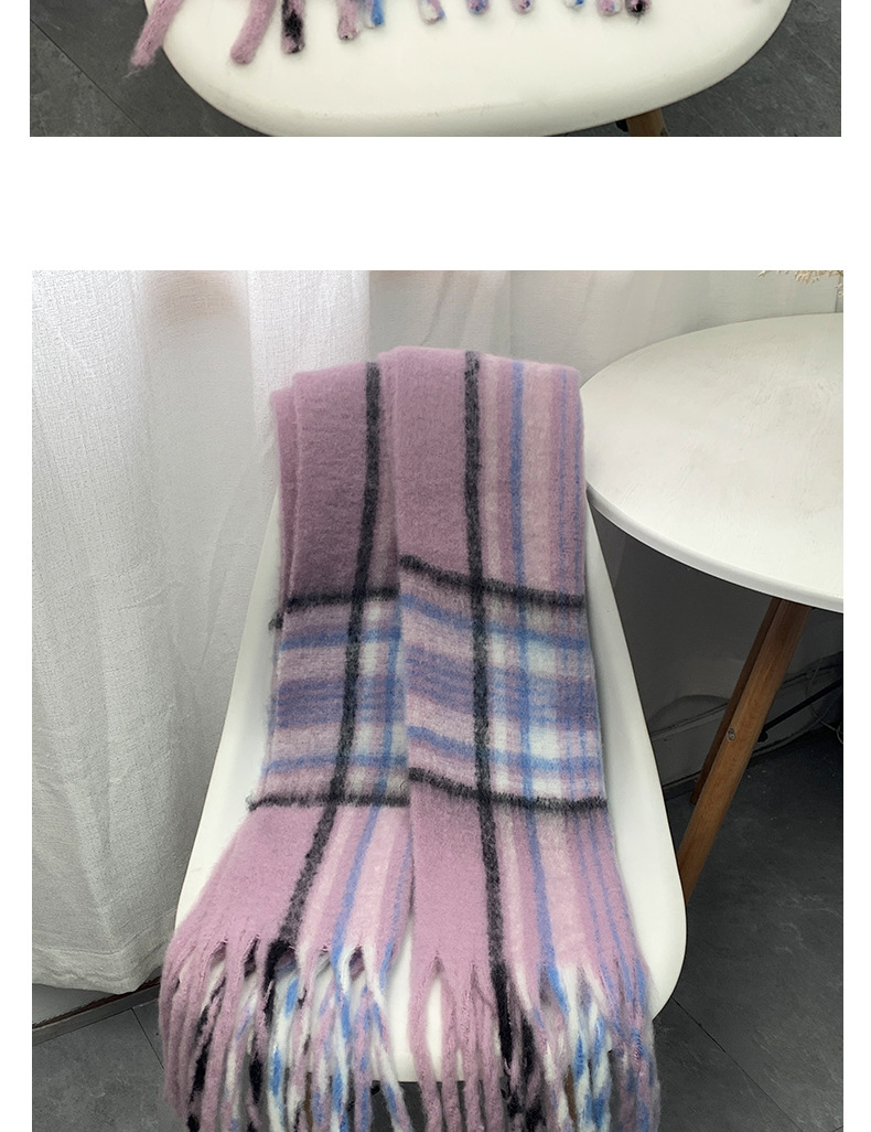 Bufanda de cuadros para mujer con flecos estilo cachemir_voghion.com