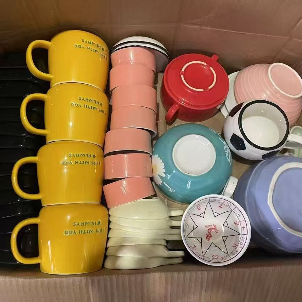 cubiertos de cerámica esmaltada comercio exterior venta al por mayor venta al por menor puestos mezclados paquete aleatorio image 1