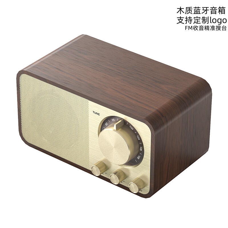 新しいギフト卸売レトロ木製 Bluetooth スピーカーポータブル屋外ラジオサブウーファーカード小型オーディオ|undefined