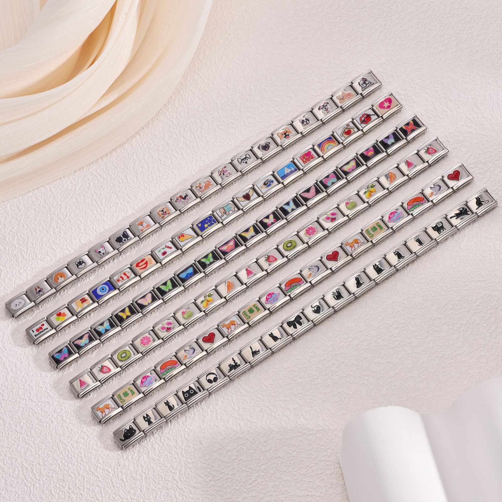 New Stainless Steel DIY Elastic Bracelet Cross-Border E-Commerce Hot-Selling Bracelet Fashionable and Versatile Men's and Women's Bracelets Wholesale