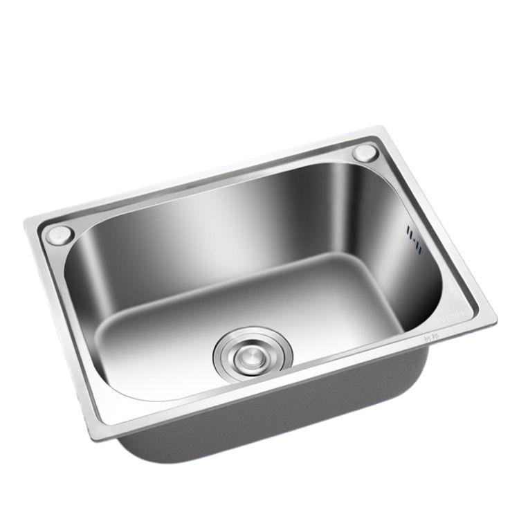 Fregadero de acero inoxidable 304, fregadero de cocina con un solo tanque, fregadero, lavabo individual, juego de fregadero engrosado de una pieza