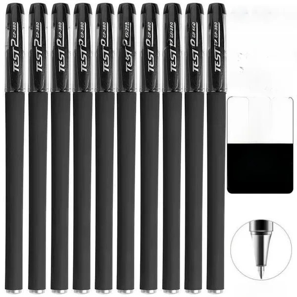 Black Bullet Tip 380 Frosted Gel Pen Ins Style Signature Pen for Students with Replaceable Refill Business Signature Pen