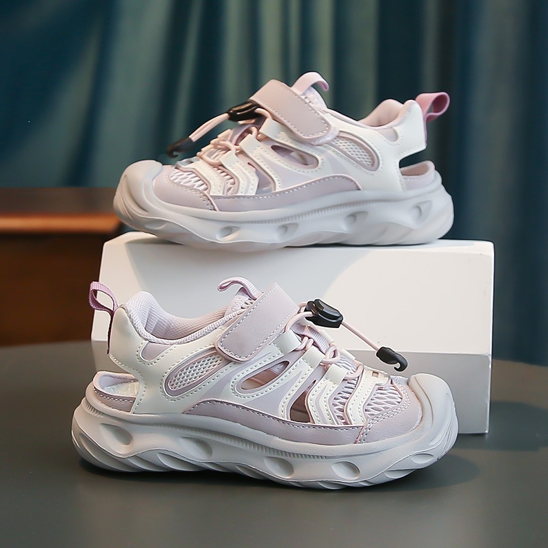 Summer New Style Children's Sandals Lightweight Breathable Boys' Closed Toe Anti-Kick Beach Shoes Girls' Sports Sandals_voghion.com