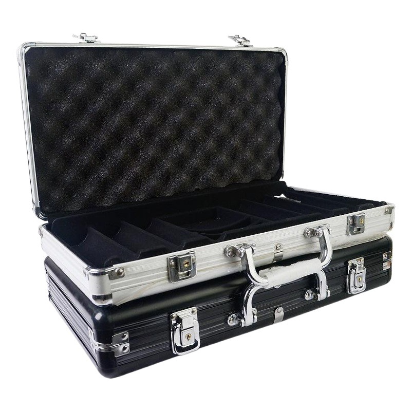 Chip suitcase Texas poker Baccarat Black Jack 21 points chips card thickened aluminum box storage box