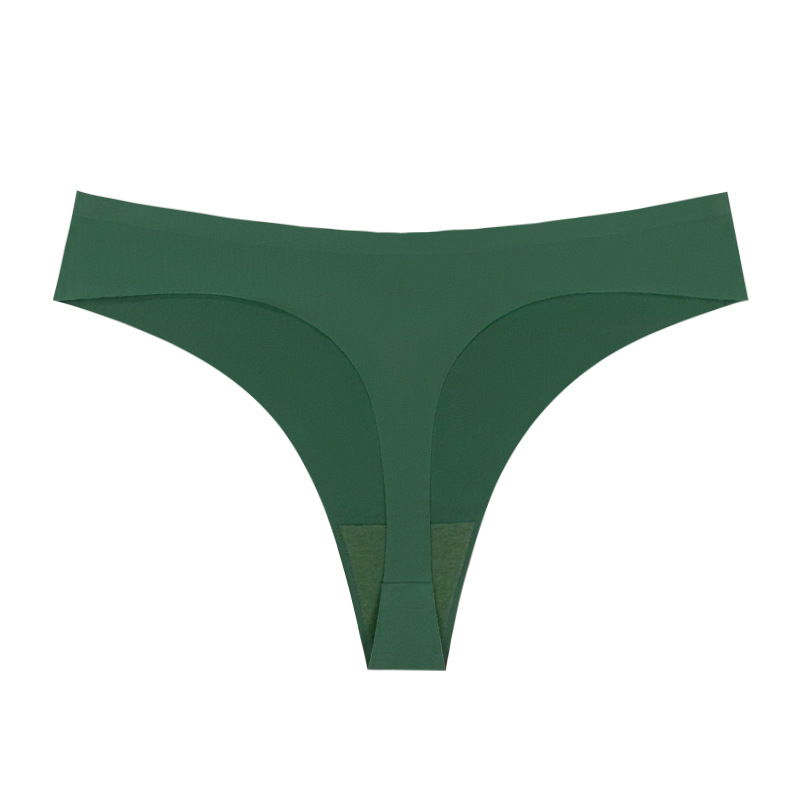 Tangas europeas y americanas de comercio exterior, bragas en T invisibles de una pieza para mujer, entrepierna de algodón puro, bragas sexy de seda de hielo transpirables