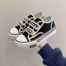 麦穗帆布鞋女2025春夏新款薄款透气松糕女鞋增高韩版厚底休闲板鞋