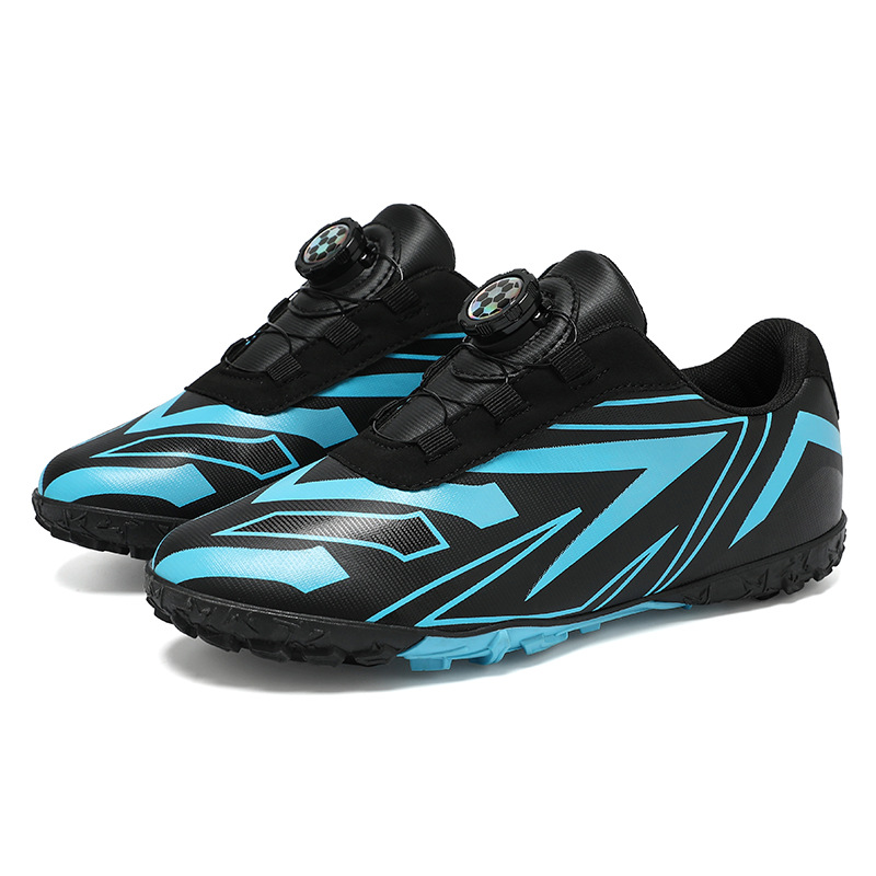 Baochuan nuevo zapato de fútbol transpirable para niños botón giratorio para niños TF clavos rotos zapatos de entrenamiento de fútbol transfronterizos