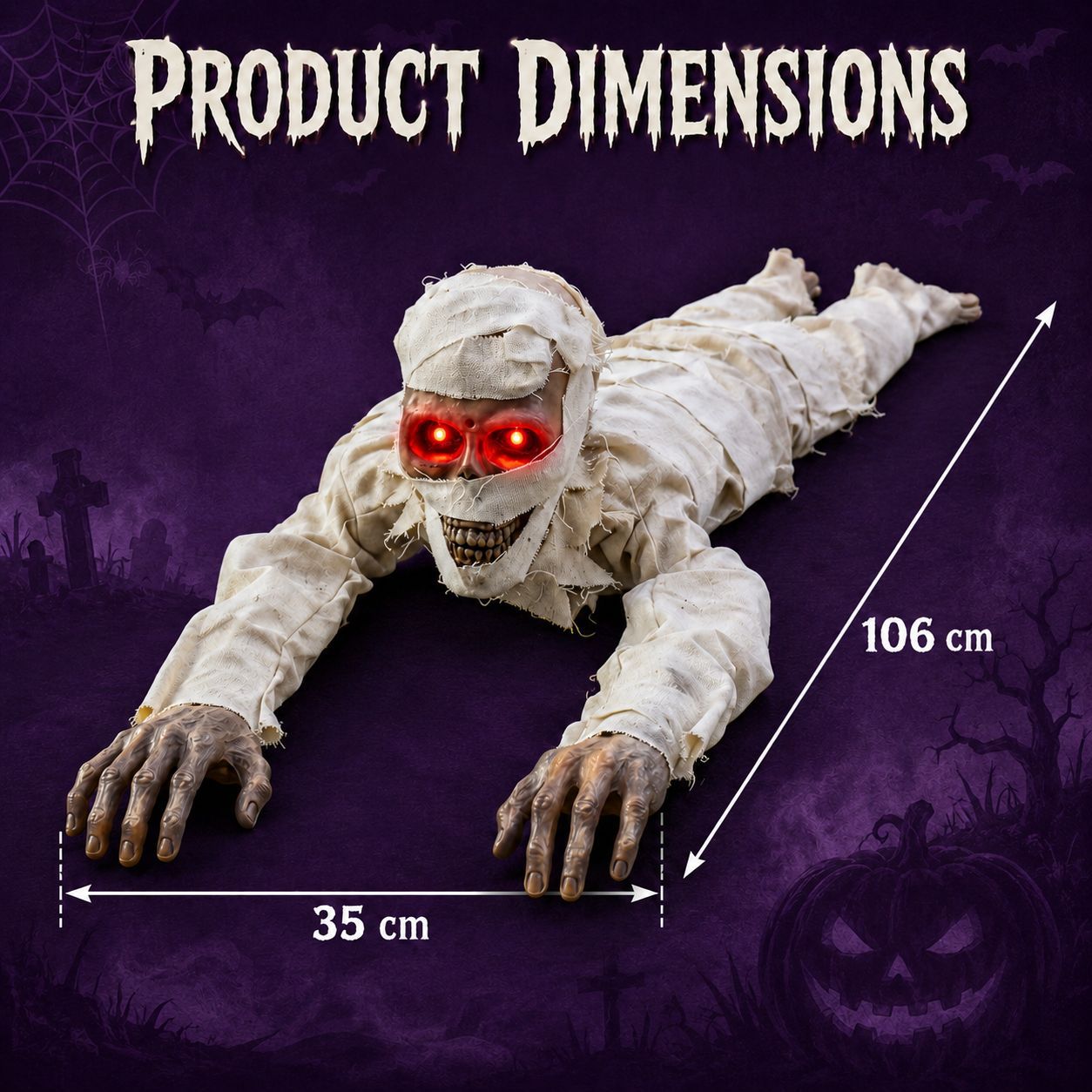 Halloween nuevos productos eléctricos fantasmas rastreadores decoración accesorios juguetes decoraciones accesorios terror transfronterizos lámpara de calabaza