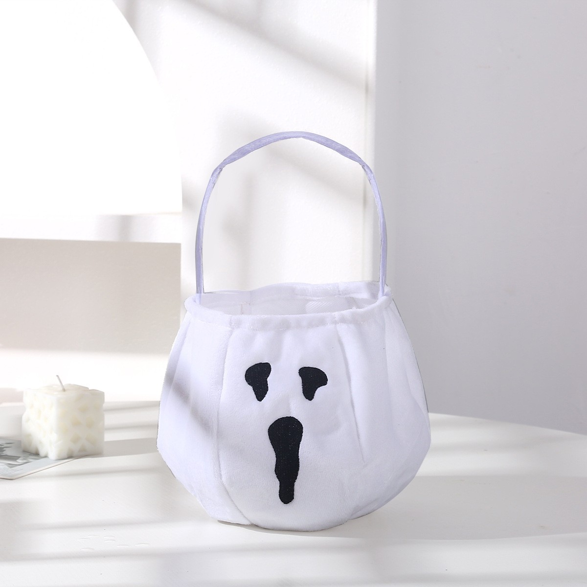 Bolsa de Dulces de Calabaza de Halloween de Tela Portátil para Niños