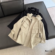ins跨境欧美风2025新款时尚气质女装批发拼接工装风夹克风衣外套