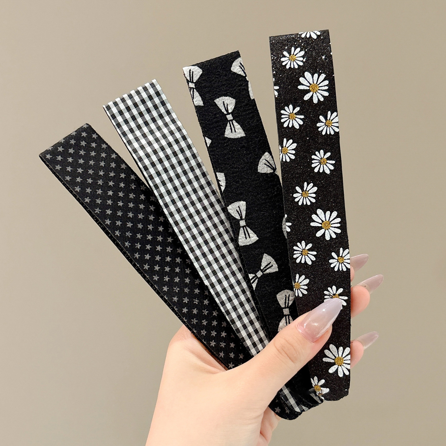 Velcro clip para el cabello rotos clip para el cabello de la red de mujeres con el mismo estilo de verano fuera clip delgado frente pequeña margarita mujer