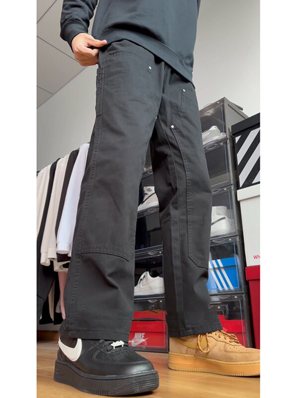Black Cockwork Pants Men's Spring cleanfit American-style Vibe Carhart Lumber Pants All-match Knee Long Pants