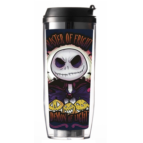Pumpkin Prince Jack Cup Halloween Anime Merchandise Straw Cup Double-layer Plastic Travel Cup Insulated Water Cup