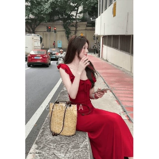 温柔风白色吊带露背连衣裙子女夏季2026新款海边出片仙女绝美长裙