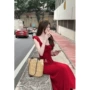 露背新款海边绝美连衣裙