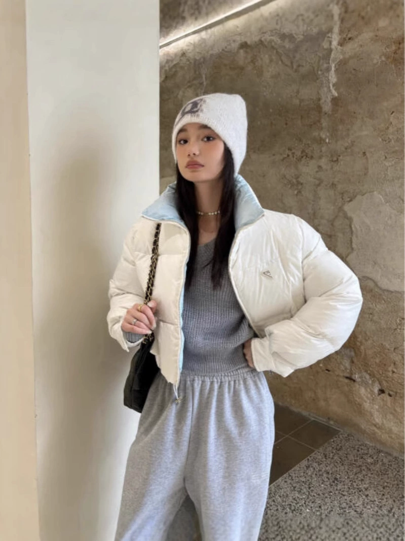 Высокая версия PRA семейная короткая женская сноутюбенная куртка Re-NYLON женская короткая зимняя куртка с пухом