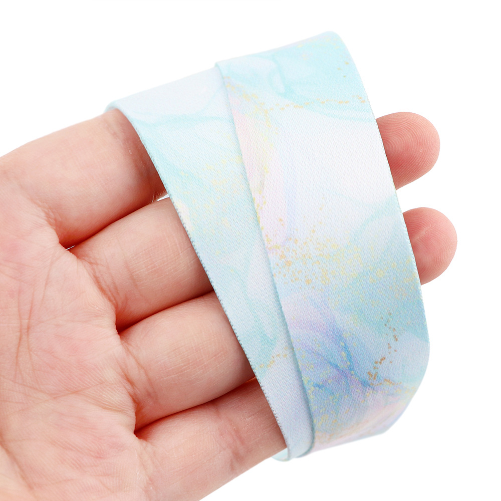 Polyester Material Fashion Marble Texture Mobile Phone Lanyard Work Id Lanyard