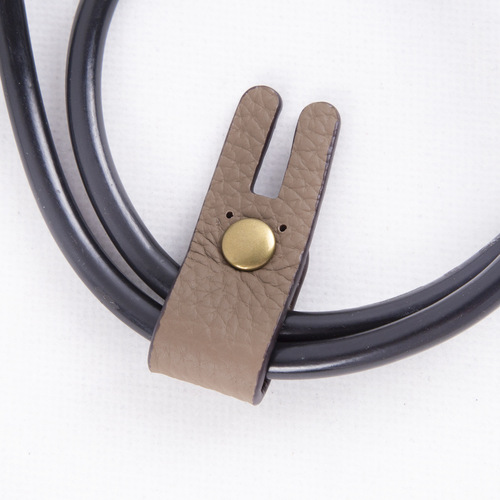 Manufacturer's Export Cartoon Data Cable Organizer Charging Cable Zipper Head Layer Calfskin Headphone Cable Tie Band Binding Strip