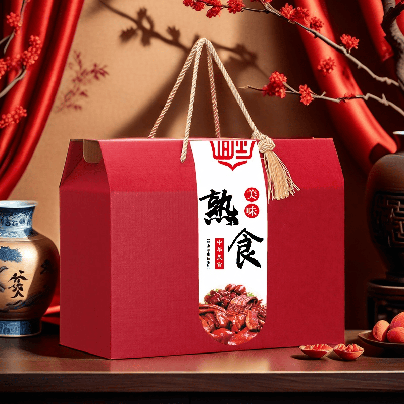 熟食礼盒包装盒猪蹄烤鸭烧鸡包装箱牛肉羊肉卤味腊味礼品盒定 制